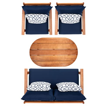 Chic SAFAVIEH 4-Piece Outdoor Patio Set with Cushions