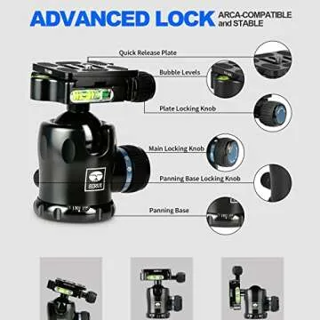 SIRUI AM-124 Carbon Fiber Tripod for Camera with AM-01 360° Panorama Ball Head, 65.6" Compact Light...