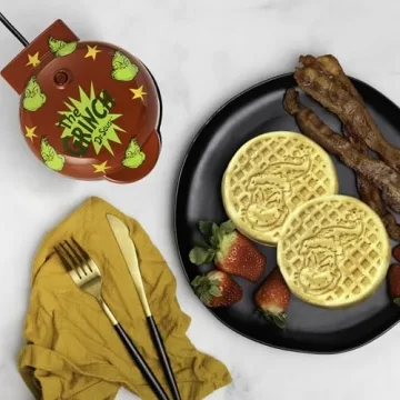 Grinch Mini Waffle Maker - Fun Breakfast Kitchen Appliance
