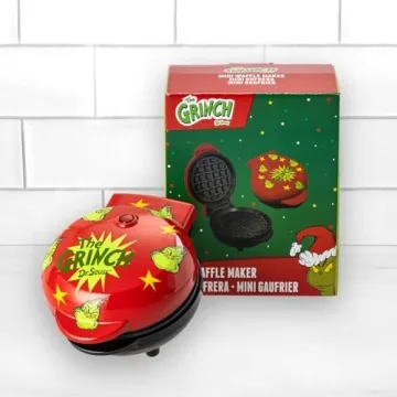 Grinch Mini Waffle Maker - Fun Breakfast Kitchen Appliance