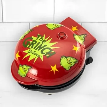 Grinch Mini Waffle Maker - Fun Breakfast Kitchen Appliance