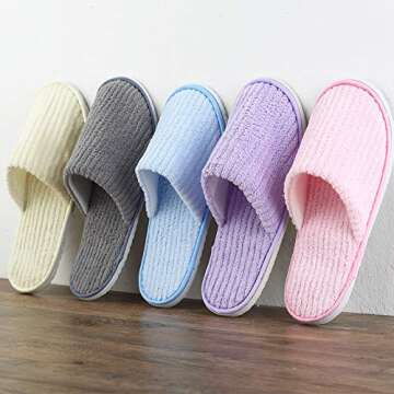 Eucoz 5 Pairs SPA Slippers - Comfortable & Portable