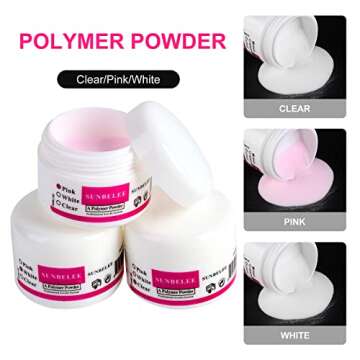 Nail Kit Set Professional Acrylic with Everything, 12 Glitter Acrylic Powder Kit Nail Art Tips Nail ...