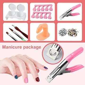 Nail Kit Set Professional Acrylic with Everything, 12 Glitter Acrylic Powder Kit Nail Art Tips Nail Art Decoration, DIY Nail Art Tool Nail Supplies Acrylic Nail Kit for Beginners (Beginners)
