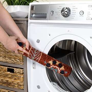 Maples Rugs Reggie Floral Runner Rug - Made in USA - Washable, Non Slip Mats for Kitchen, Hallway, a...