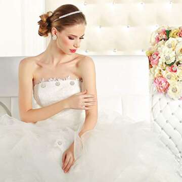 Hicarer Flatback Pearl Rhinestone Flower Button Round Crystal DIY Embellishments for Jewelry Craft Making Wedding Party Home Decoration, 30 Pieces