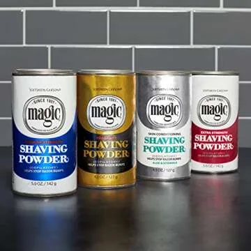 SoftSheen-Carson Magic Razorless Shaving for Men, Magic Skin Conditioning Shaving Powder, with Vitamin E and Aloe, formulated for Black Men, Depilatory, Helps Stop Razor Bumps, 4.5 oz