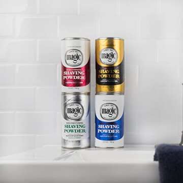 SoftSheen-Carson Magic Razorless Shaving for Men, Magic Skin Conditioning Shaving Powder, with Vitamin E and Aloe, formulated for Black Men, Depilatory, Helps Stop Razor Bumps, 4.5 oz