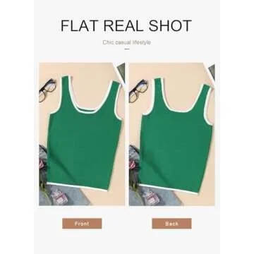 Dokotoo Scoop Neck Sleeveless Tops for Women 2025 Casual Summer Lightweight Slim Fit Color Block Ribbed Tank Top Basic Cute Knit Cami Shirts Womens St Patricks Day Shirt Green X-Large
