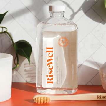 RiseWell Balancing Mouthwash - PH Balancing Alkaline Alcohol Free Mouthwash - Dentist Developed Dry Mouth Rinse - No Added Fluoride and SLS-Free - Wild Mint, 16 Oz