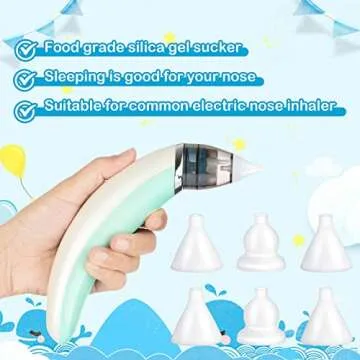 Fabbay 40 Pcs Nasal Aspirator Replacement Tips Silicone Tips for Electric Baby Nasal Aspirator Accessory Kit Reusable Nose Sucker Replacement Kit with a Storage Box for Baby Toddler Infant, 2 Shapes
