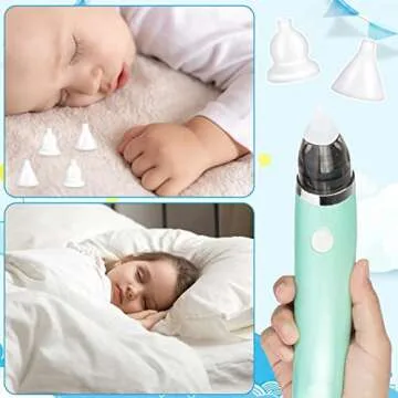 Fabbay 40 Pcs Nasal Aspirator Replacement Tips Silicone Tips for Electric Baby Nasal Aspirator Accessory Kit Reusable Nose Sucker Replacement Kit with a Storage Box for Baby Toddler Infant, 2 Shapes