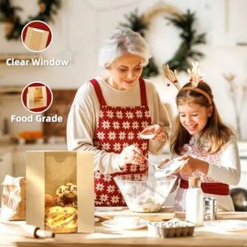 Paper Bread Bags For Homemade Bread, Sourdough Bread Paper Bags Bakery Bags with Window for Food Packaging Storage(13.7''x8.2''x3.5'')
