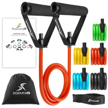 ProsourceFit Tube Resistance Bands Set for Full-Body Workouts
