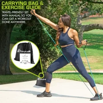 ProsourceFit Tube Resistance Bands Set for Full-Body Workouts