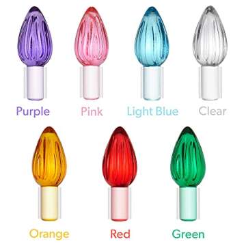 Casafield Hand Painted Ceramic Christmas Tree, Pink 15-Inch Pre-Lit Tree with 128 Multi Color Lights and 2 Star Toppers