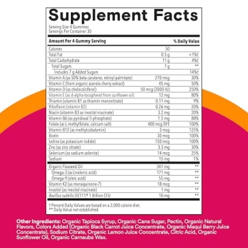 SmartyPants Organic Women's Multivitamin Gummies Sugar-Free