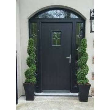 Two 4 Foot Outdoor Artificial Boxwood Spiral Topiary Trees UV Rated Plants