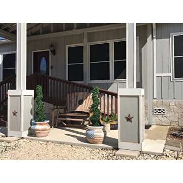 Two 4 Foot Outdoor Artificial Boxwood Spiral Topiary Trees UV Rated Plants