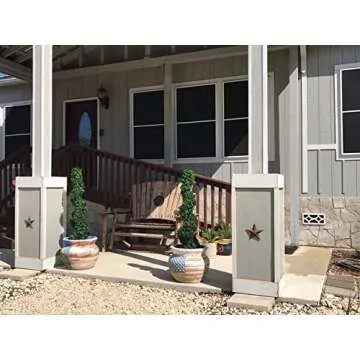 Two 4 Foot Outdoor Artificial Boxwood Spiral Topiary Trees UV Rated Plants