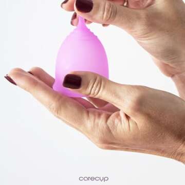 CareCup Menstrual Cup Kit - Tampon, Pad, and Disc Alternative Product - Wear for 12 Hours - Reusable...