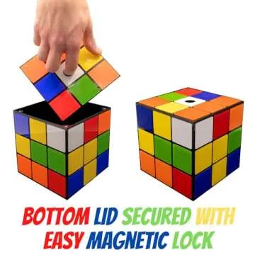 Magic Cube Tissue Box Cover | Retro Home Decor | Funky Furniture | Magnetic Bottom Lid | Fun House 80's Home Decor | Funny Tissue Box Cover