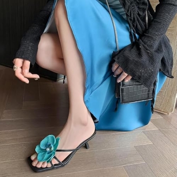 YIYA Women's Flower Kitten Heels for Stylish Summer Outfits