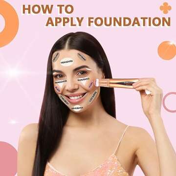 Lisara Highlighter Stick, Liquid Cream Makeup, Glitter Finish, Rose Gold, Cushion Applicator, 0.41 Fl Oz (#04)