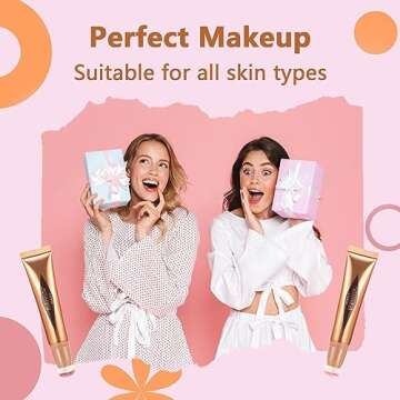 Lisara Highlighter Stick, Liquid Cream Makeup, Glitter Finish, Rose Gold, Cushion Applicator, 0.41 Fl Oz (#04)