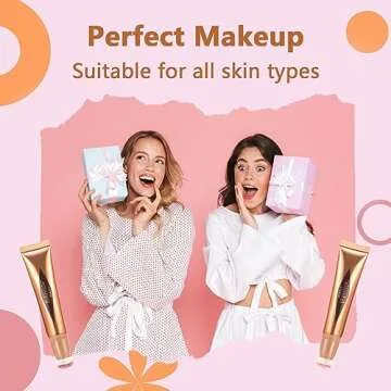 Lisara Highlighter Stick, Liquid Cream Makeup, Glitter Finish, Rose Gold, Cushion Applicator, 0.41 Fl Oz (#04)