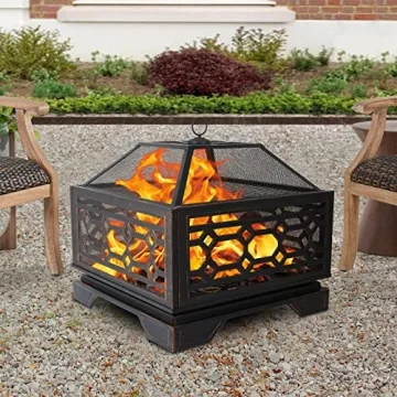 Hykolity 26 Inch Outdoor Fire Pit for Cozy Gatherings