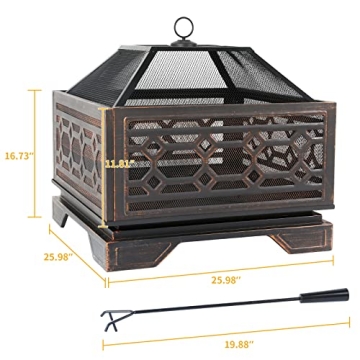 Hykolity 26 Inch Outdoor Fire Pit for Cozy Gatherings