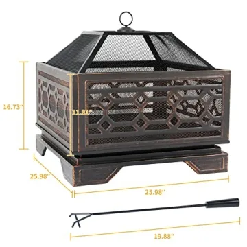 Hykolity 26 Inch Outdoor Fire Pit for Cozy Gatherings