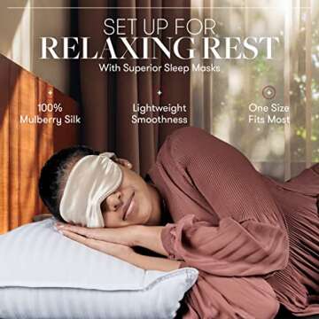 Beckham Hotel Collection Silk Sleep Mask - Pack of 2, 100% Mulberry Silk Sleeping Mask for Women and...