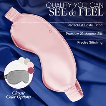 Beckham Hotel Collection Silk Sleep Mask - Pack of 2, 100% Mulberry Silk Sleeping Mask for Women and Men with Adjustable Strap - Blackout Eye Mask for Sleeping & Travel - White/Ivory