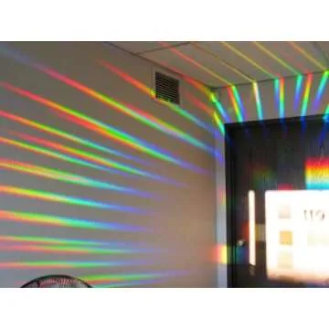 Rainbow Symphony- Rainbow Window Suncatcher, Axicon Prism Pattern, with Bonus Rainbow on Board Sun Catcher, Made in USA