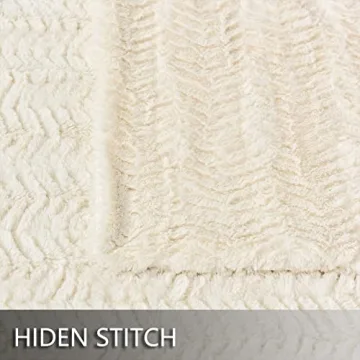 YUSOKI Luxury Double Sided Faux Fur Throw Blanket(Without Pillows),Soft Fuzzy Fluffy Cozy Plush Furry Comfy Warm Blanket for Couch Bed Chair Sofa Bedroom Women Teen Girls Gift(Ivory,50" x 63")