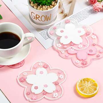 Sakura PVC Cherry Blossom Coasters - Stylish and Functional