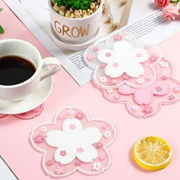Sakura PVC Cherry Blossom Coasters - Stylish and Functional