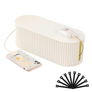 FABROK Cable Management Box with 10 Ties - Organize Wires