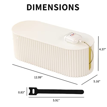 FABROK Cable Management Box with 10 Ties - Organize Wires