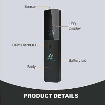 Amplim No-Touch Forehead Thermometer for Adults and Kids, Non-Contact Digital Baby Thermometer for I...