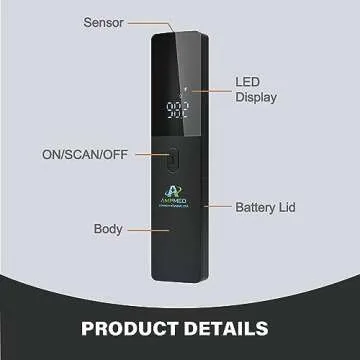 Amplim No-Touch Forehead Thermometer for Adults and Kids, Non-Contact Digital Baby Thermometer for I...