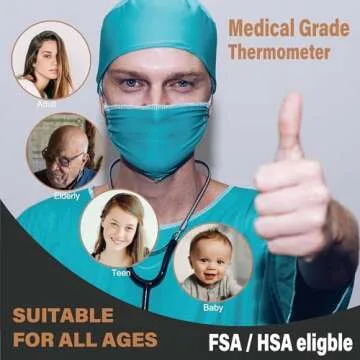 Amplim No-Touch Forehead Thermometer for Adults and Kids, Non-Contact Digital Baby Thermometer for Infants/Newborns. Medical Grade Touchless Temporal Thermometer for Fever, FSA HSA Eligible