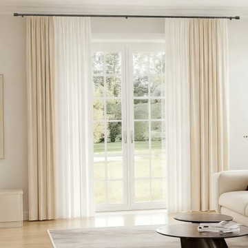 5/8” Diameter Adjustable Curtain Rods 30-90 Inch, Black