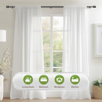 Adjustable Black Curtain Rods 30-90 Inch for Any Window