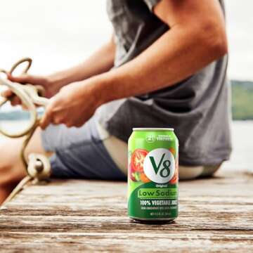 V8 Low Sodium Original 100% Vegetable Juice, 11.5 fl oz Can (24 Pack)