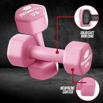 Fitness Alley Neoprene 2lb Dumbbells Set of 2 for All