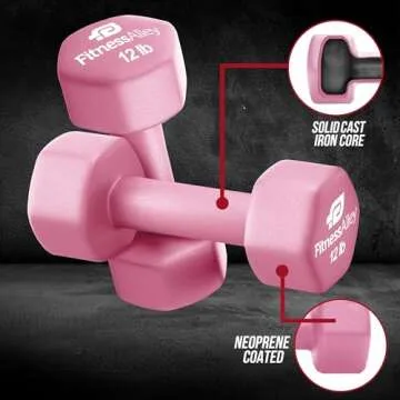 Fitness Alley Neoprene 2lb Dumbbells Set of 2 for All
