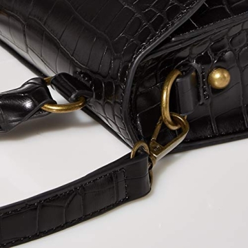 The Drop Diana Croc Embossed Crossbody Bag Black Luxury